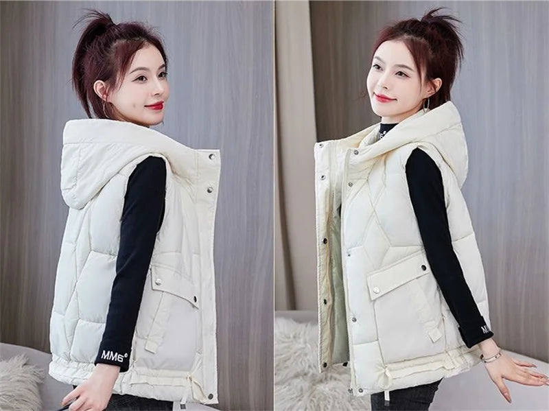 Wanda Puffer Vest | Hooded, Mid-Length, Insulated