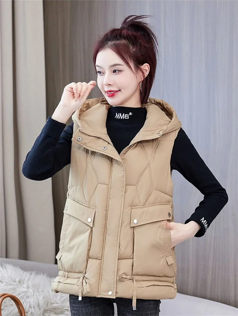 Wanda Puffer Vest | Hooded, Mid-Length, Insulated
