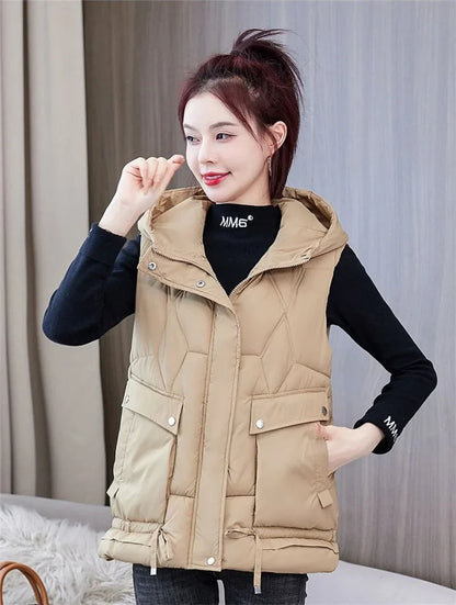 Wanda Puffer Vest | Hooded, Mid-Length, Insulated