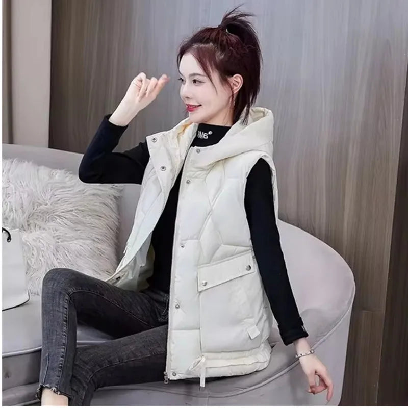 Wanda Puffer Vest | Hooded, Mid-Length, Insulated