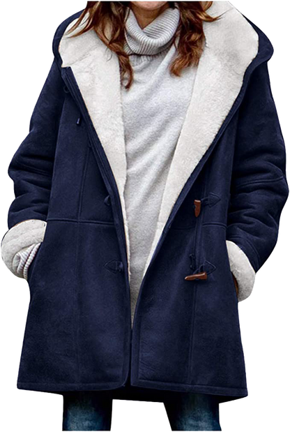 Wanda Winter Jacket | Hooded, Faux-Suede