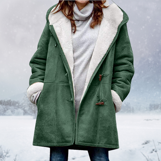 Wanda Winter Jacket | Hooded, Faux-Suede