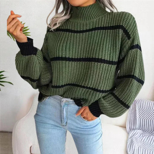 Wara Women's Pullover | Turtleneck Knit, 100% Virgin Wool