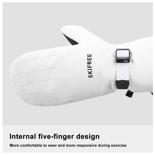 Waterproof Thermal Ski Gloves with Anti-Slip Palm and Adjustable Wrist Strap – Unisex Winter Snow Mittens