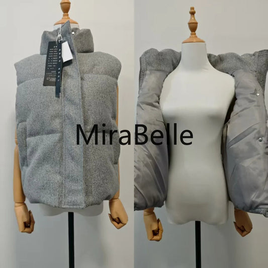 Wava Women's Puffer Vest | Quilted Polyester, High Funnel Collar