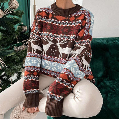 Pull de Noël Willa | Tricot surdimensionné, motif festif