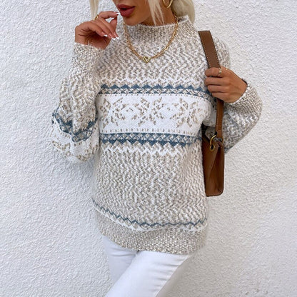 Willa Knit Sweater | Mock Neck, Ribbed Design
