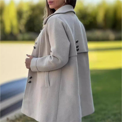 Willa Wool Coat | A-Line, Polar Fleece
