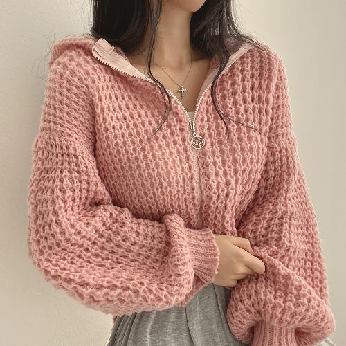 Wina Cropped Sweater Coat | Hooded, Chunky Knit
