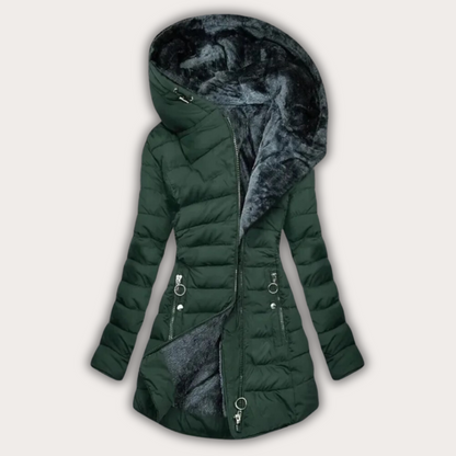 Parka Wina Down | Matelassée Étroite, Doublure en Fourrure Synthétique