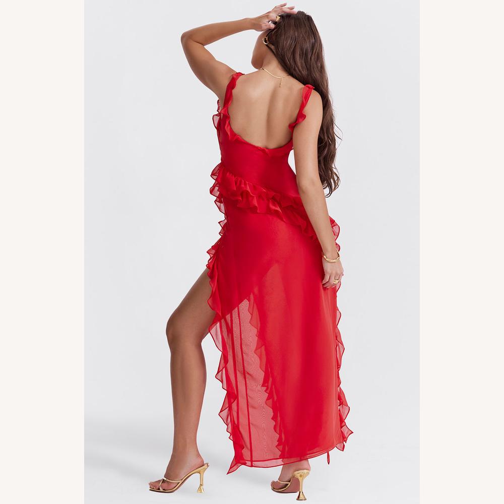 Robe longue élégante et fluide pour femme - Élégance naturelle pour toutes les occasions, tissu doux et confortable