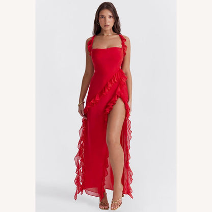 Robe longue élégante et fluide pour femme - Élégance naturelle pour toutes les occasions, tissu doux et confortable