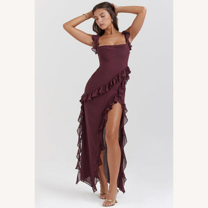 Robe longue élégante et fluide pour femme - Élégance naturelle pour toutes les occasions, tissu doux et confortable