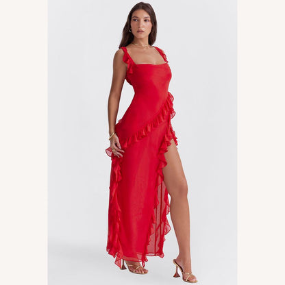 Robe longue élégante et fluide pour femme - Élégance naturelle pour toutes les occasions, tissu doux et confortable