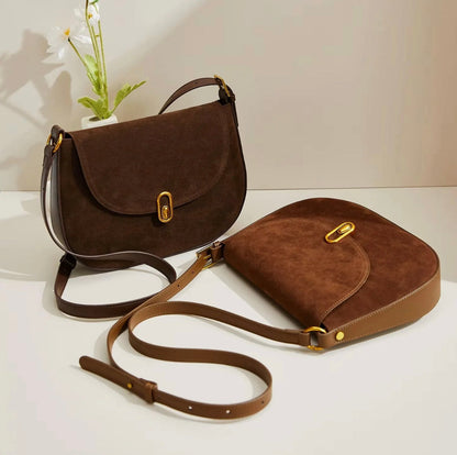 Sac d'épaule pour femme en cuir suédé synthétique avec bretelles réglables – Élégant et pratique pour un usage quotidien