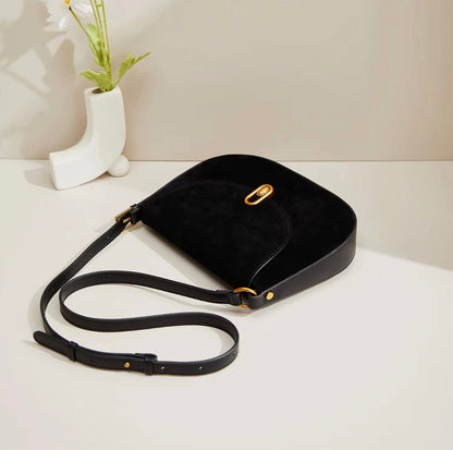 Sac d'épaule pour femme en cuir suédé synthétique avec bretelles réglables – Élégant et pratique pour un usage quotidien
