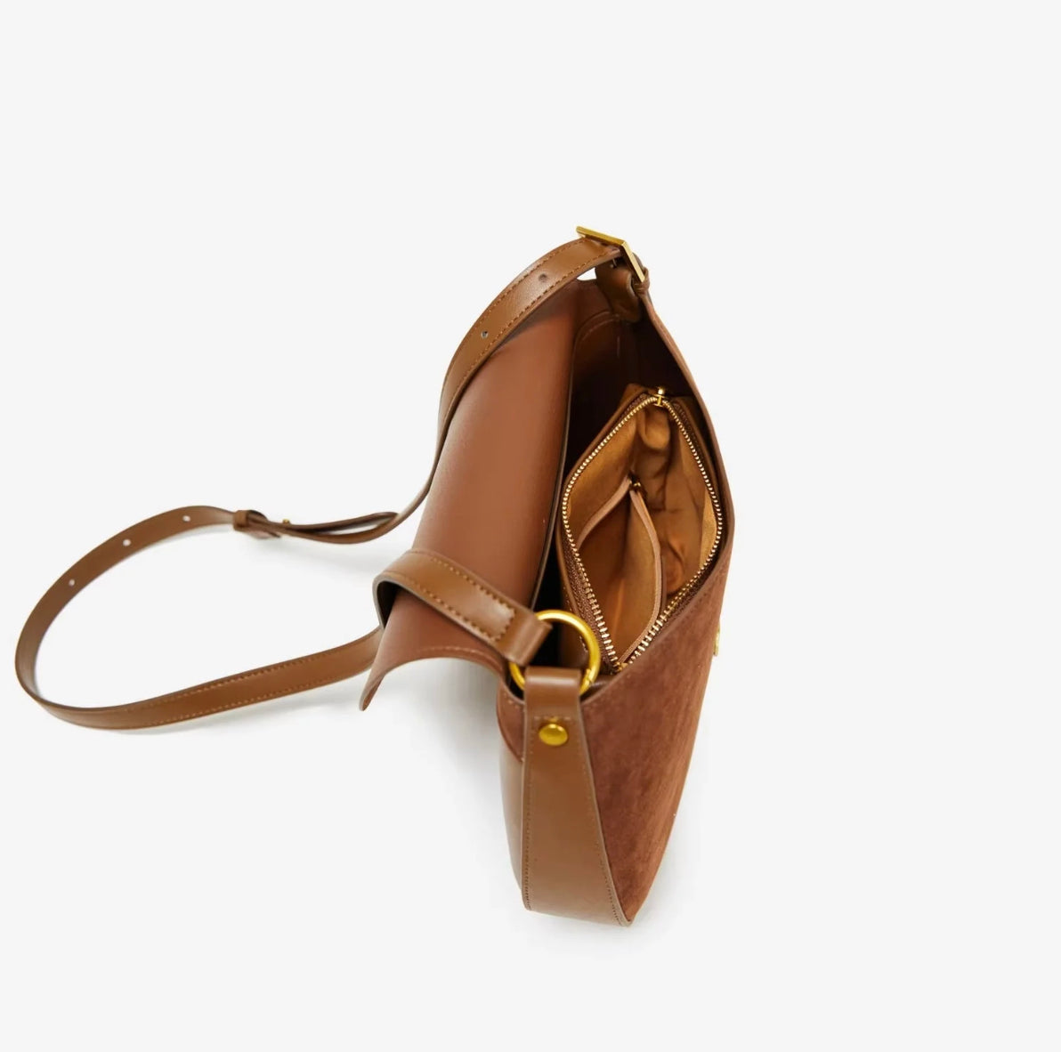 Sac d'épaule pour femme en cuir suédé synthétique avec bretelles réglables – Élégant et pratique pour un usage quotidien