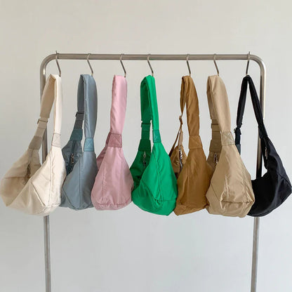 Grand sac d'épaule pour femme en nylon résistant avec bandoulière réglable – Sac décontracté ultra-léger pour un usage quotidien