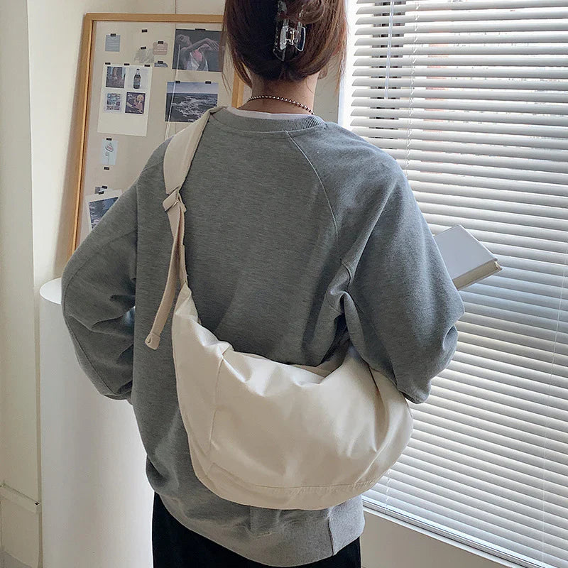 Grand sac d'épaule pour femme en nylon résistant avec bandoulière réglable – Sac décontracté ultra-léger pour un usage quotidien