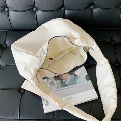 Grand sac d'épaule pour femme en nylon résistant avec bandoulière réglable – Sac décontracté ultra-léger pour un usage quotidien