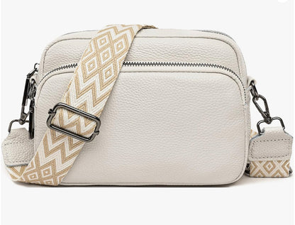 Sac à bandoulière en cuir de qualité supérieure pour femme avec compartiments zippés – Confort ergonomique et design élégant