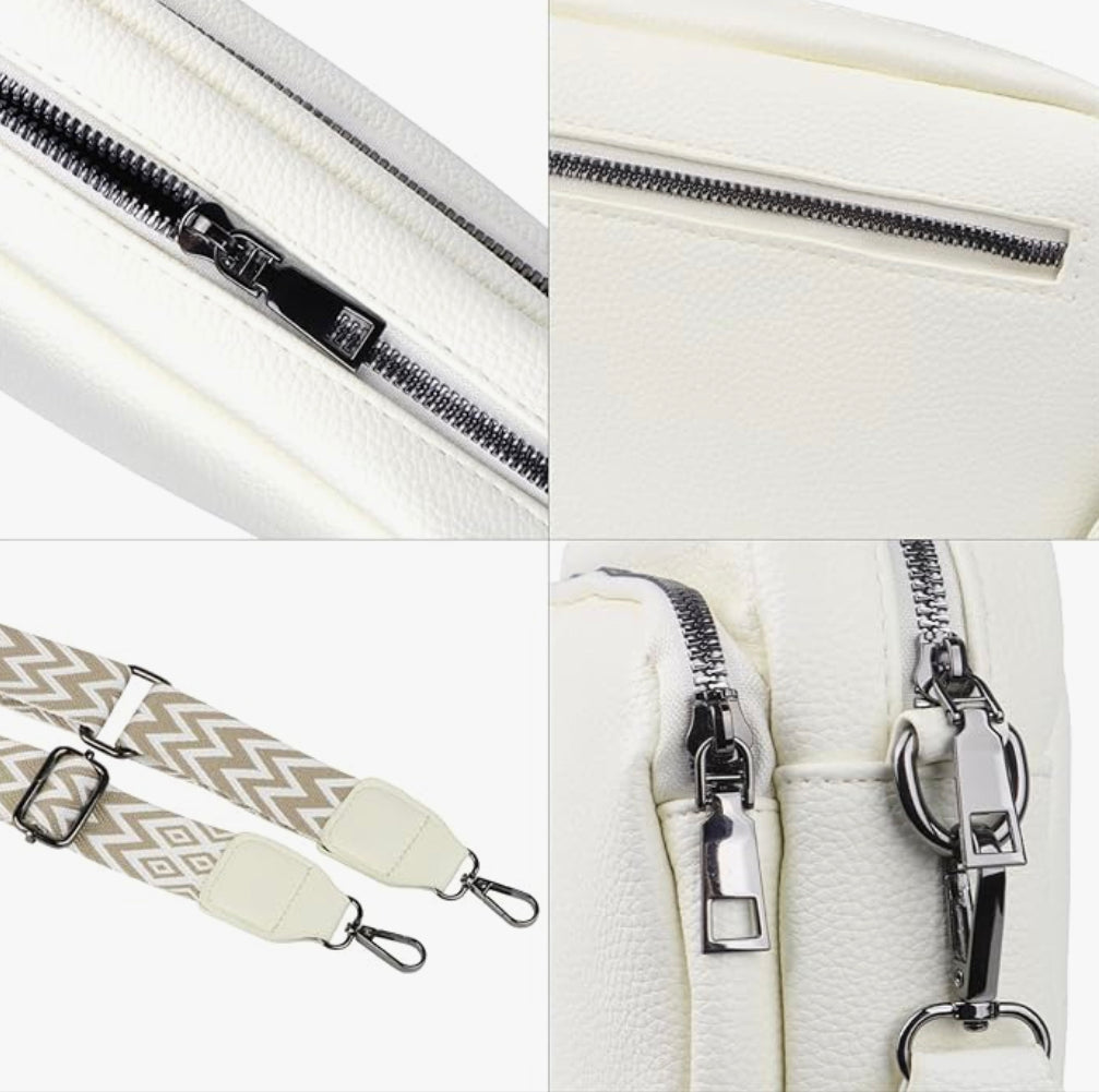 Sac à bandoulière en cuir de qualité supérieure pour femme avec compartiments zippés – Confort ergonomique et design élégant