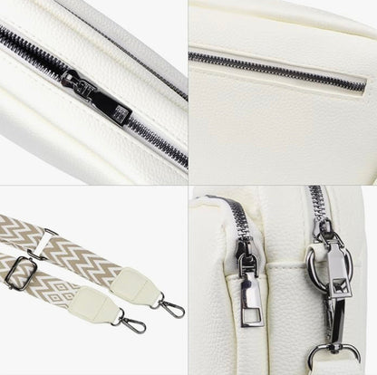 Sac à bandoulière en cuir de qualité supérieure pour femme avec compartiments zippés – Confort ergonomique et design élégant