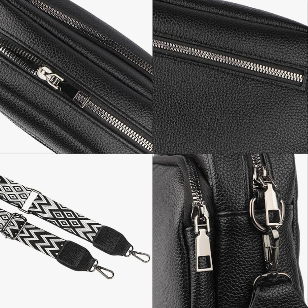Sac à bandoulière en cuir de qualité supérieure pour femme avec compartiments zippés – Confort ergonomique et design élégant