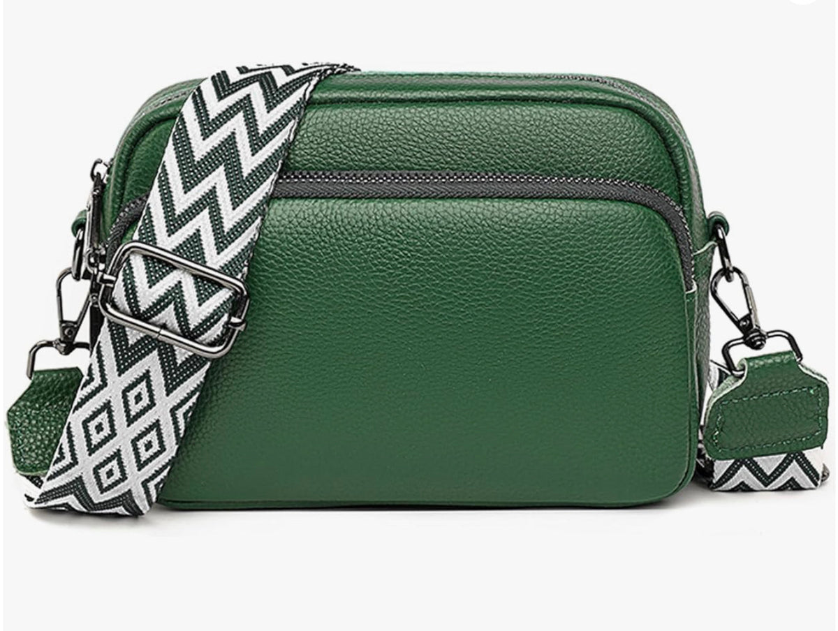 Sac à bandoulière en cuir de qualité supérieure pour femme avec compartiments zippés – Confort ergonomique et design élégant