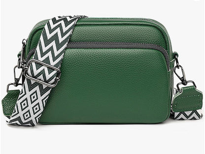 Sac à bandoulière en cuir de qualité supérieure pour femme avec compartiments zippés – Confort ergonomique et design élégant