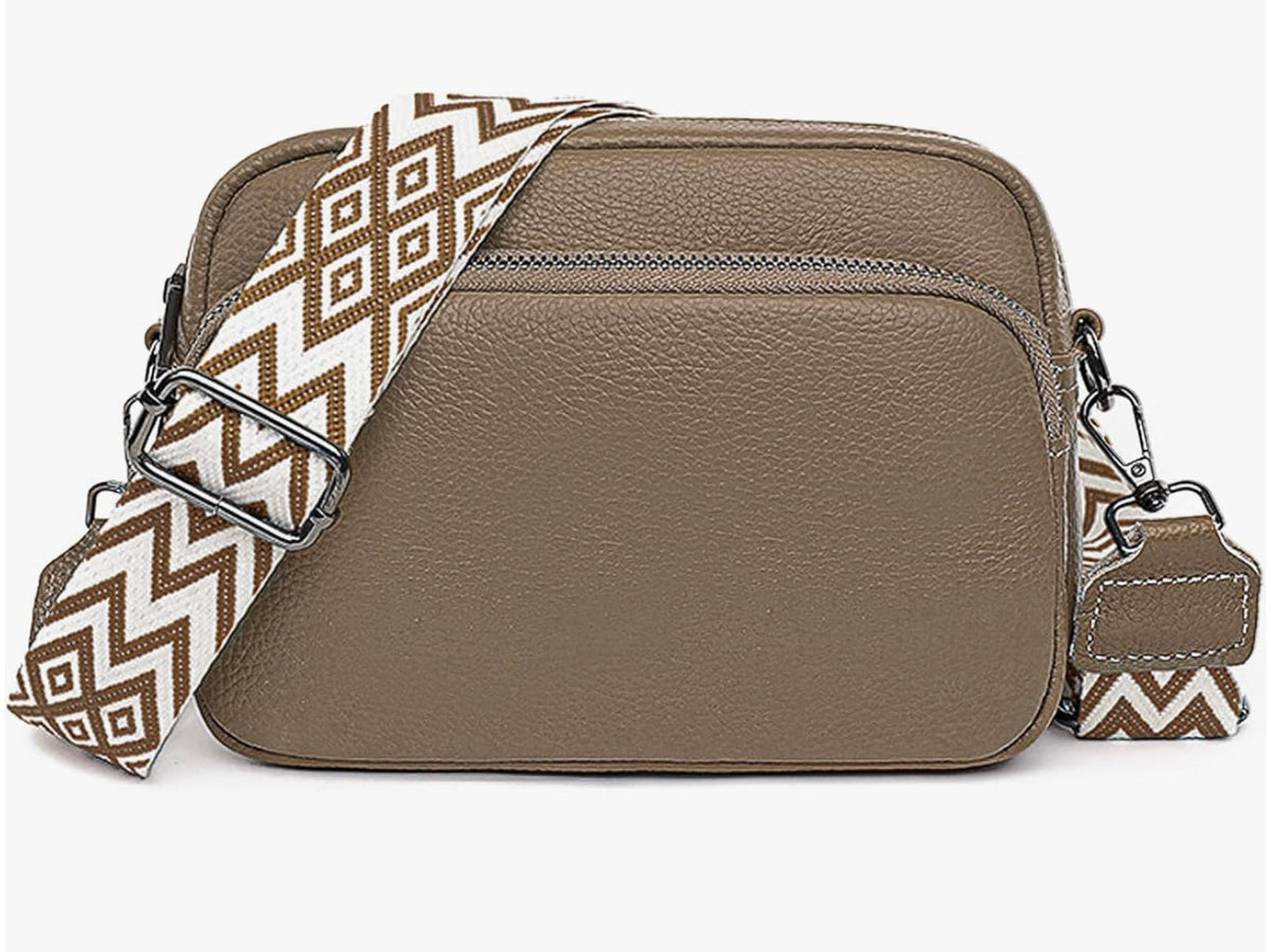 Sac à bandoulière en cuir de qualité supérieure pour femme avec compartiments zippés – Confort ergonomique et design élégant