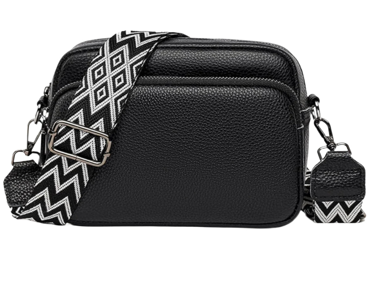 Sac à bandoulière en cuir de qualité supérieure pour femme avec compartiments zippés – Confort ergonomique et design élégant