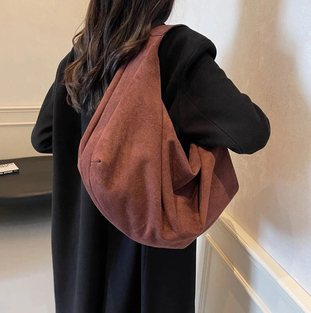 Sac à épaule en daim pour femmes – Sac hobo souple élégant avec grande capacité et fermeture éclair