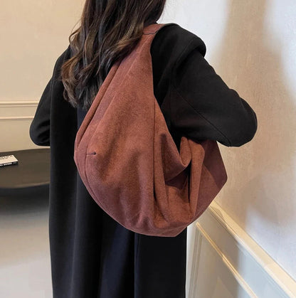 Sac à épaule en daim pour femmes – Sac hobo souple élégant avec grande capacité et fermeture éclair