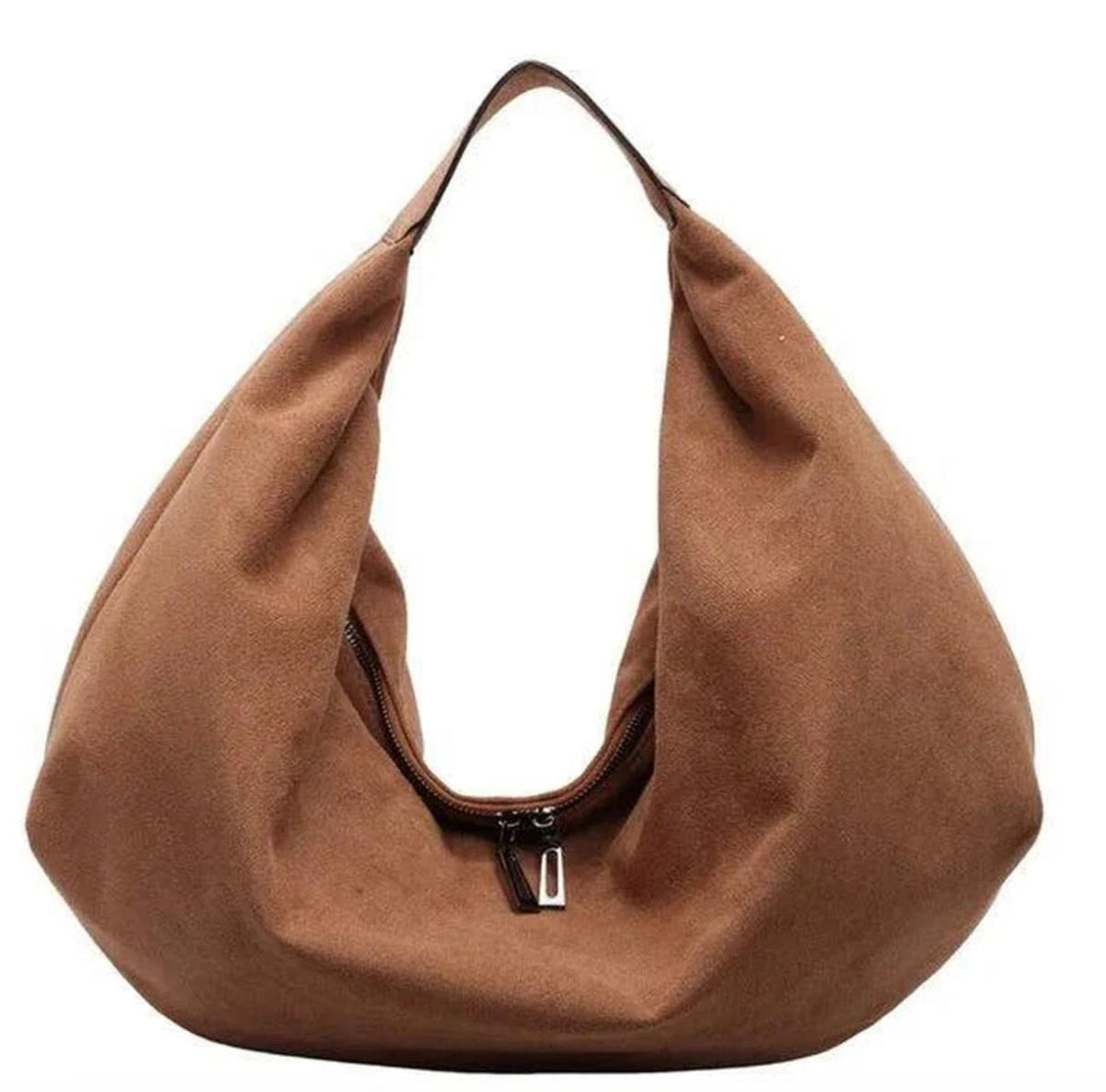 Sac à épaule en daim pour femmes – Sac hobo souple élégant avec grande capacité et fermeture éclair