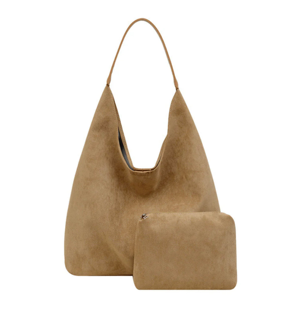 Sac à bandoulière semi-circulaire en cuir végétal pour femme, compatible avec Macbook 13 pouces – Élégant et spacieux