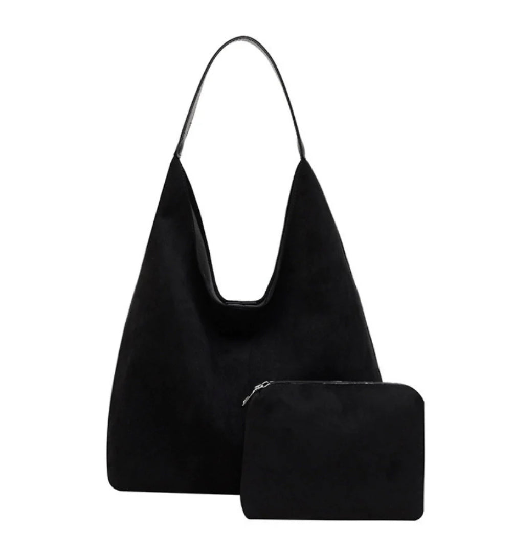 Sac à bandoulière semi-circulaire en cuir végétal pour femme, compatible avec Macbook 13 pouces – Élégant et spacieux