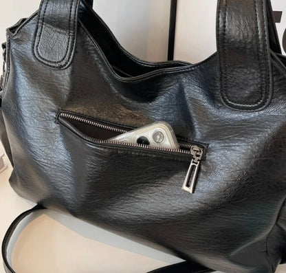 Elegant Leather Tote Bag for Women – Large Storage Space, Ideal for Work and Outings