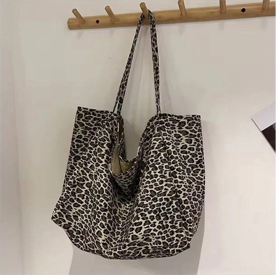 Sac de courses en polyester multicolore avec motif végétal – Élégance chic BCBG pour femmes, grande capacité et double poignée