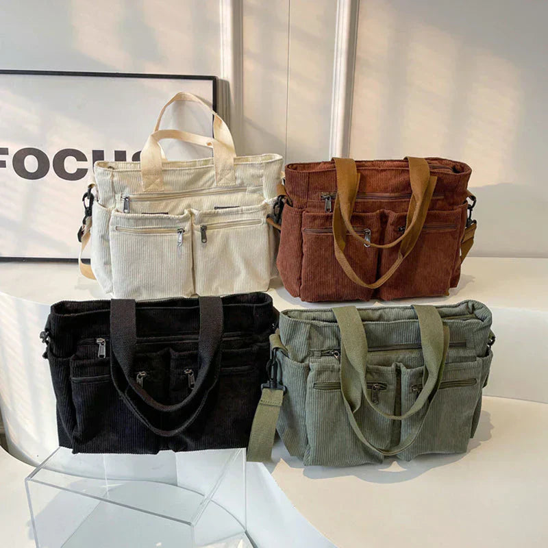 Soft Velvet Shoulder Bag for Women – Large Capacity, Practical Pockets, Multifunctional Design, Ideal for Outings and Travel