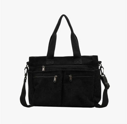Soft Velvet Shoulder Bag for Women – Large Capacity, Practical Pockets, Multifunctional Design, Ideal for Outings and Travel