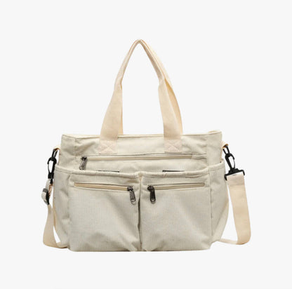 Soft Velvet Shoulder Bag for Women – Large Capacity, Practical Pockets, Multifunctional Design, Ideal for Outings and Travel