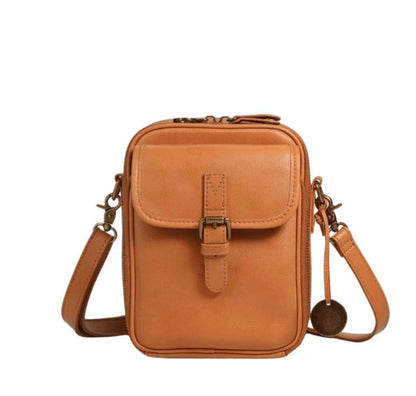 Sac d'épaule en cuir pleine fleur pour femme avec portefeuille intégré – Compact et pratique, idéal pour les sorties quotidiennes