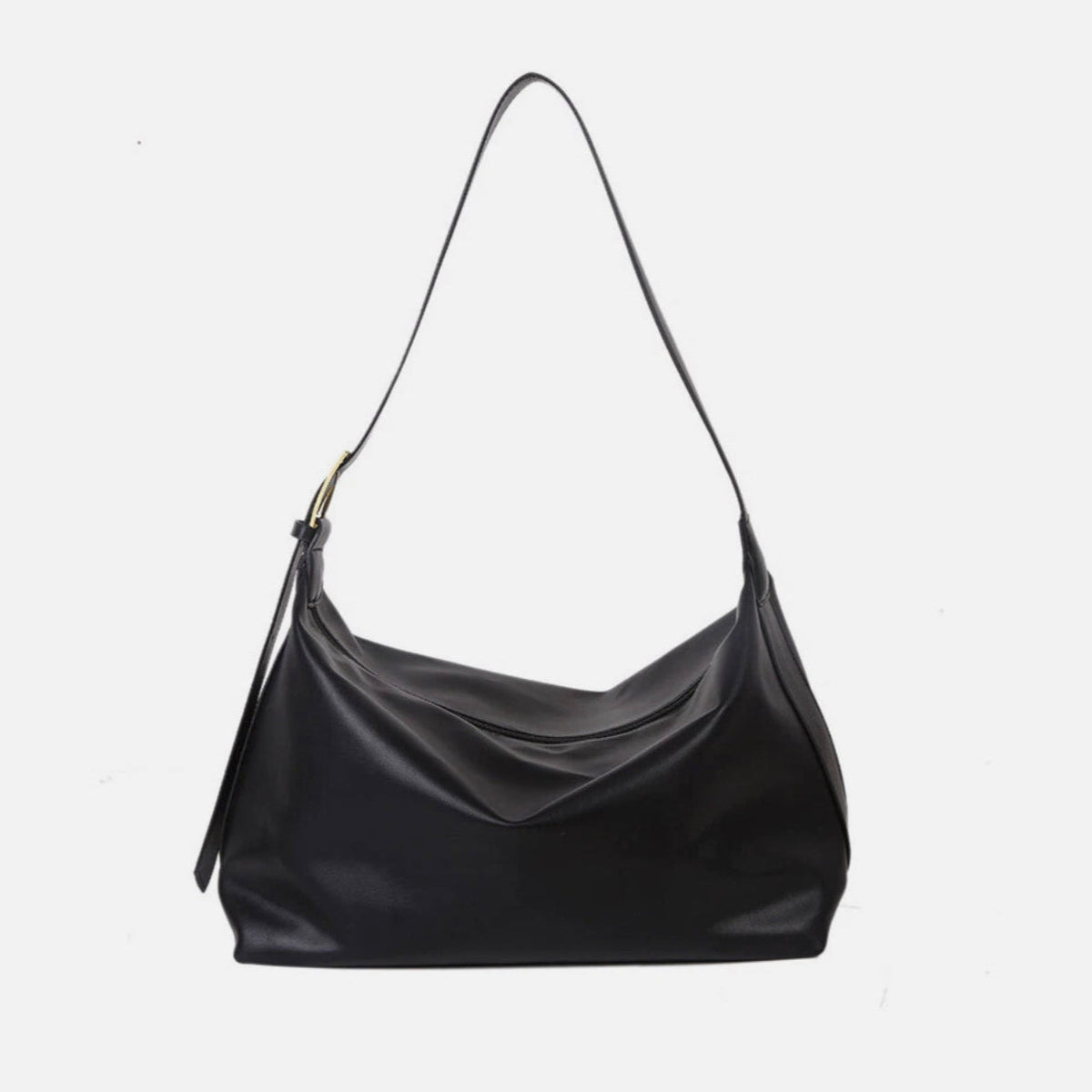 Sac à bandoulière en cuir noir pour femme – Élégant et pratique pour toutes les occasions, design réglable et spacieux