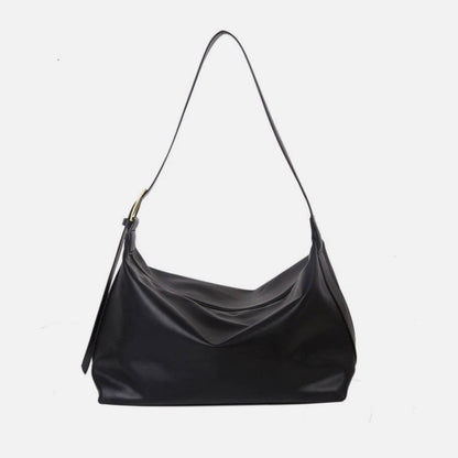 Sac à bandoulière en cuir noir pour femme – Élégant et pratique pour toutes les occasions, design réglable et spacieux