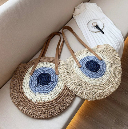Women's Woven Straw Shoulder Bag – Elegant and Practical for Summer Outings, 30 x 2 x 43 cm