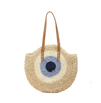 Women's Woven Straw Shoulder Bag – Elegant and Practical for Summer Outings, 30 x 2 x 43 cm