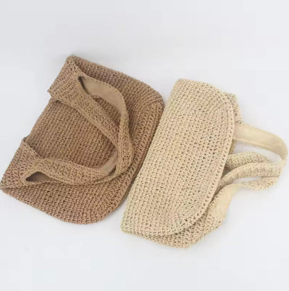 Women's Natural Straw Tote Bag – Large Spacious Bag 42 cm x 32 cm Ideal for Beach and Summer Outings