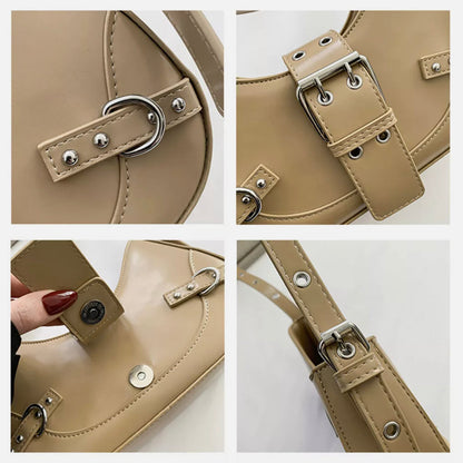 Sac à main en cuir élégant pour femmes – Sac d'épaule raffiné, 5 couleurs disponibles, 24x15x6 cm