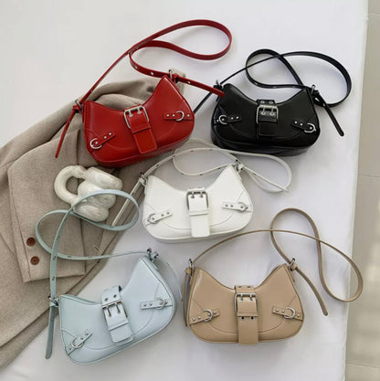 Sac à main en cuir élégant pour femmes – Sac d'épaule raffiné, 5 couleurs disponibles, 24x15x6 cm